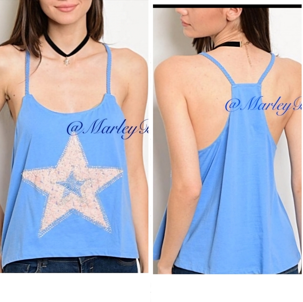 Buy2 Get 1 FREE!!⭐️ Rhinestone Star Tank Braid Straps